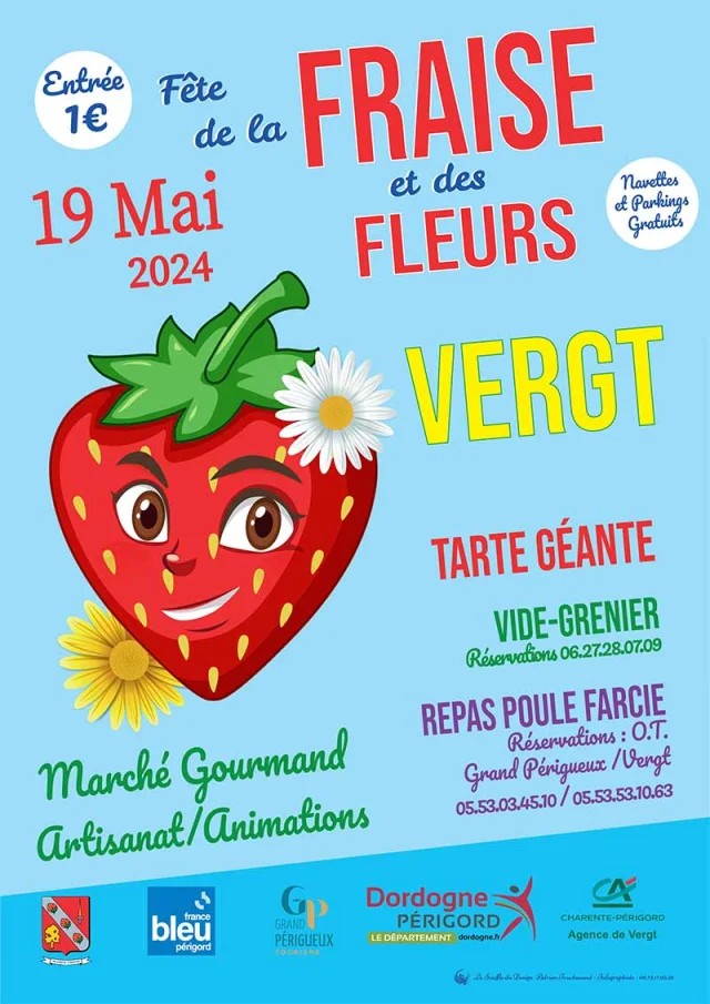 Affiche Fete Fraise Vergt 2024