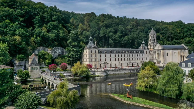 France, Dordogne (24), Périgord Vert, Brantôme, Ville de Brantôme, (Vue aérienne)//France, Dordogne, Green Perigord, Brantôme, Town of Brantôme (aerial view)