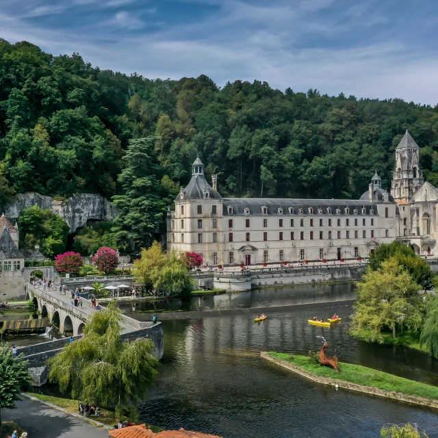 France, Dordogne (24), Périgord Vert, Brantôme, Ville de Brantôme, (Vue aérienne)//France, Dordogne, Green Perigord, Brantôme, Town of Brantôme (aerial view)