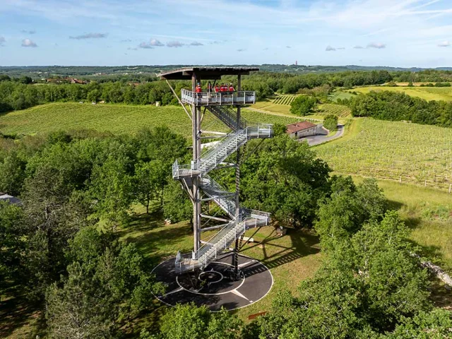 Tour de Moncalou dans le vignoble de Domme