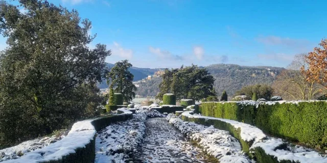 Les Jardins de Marqueyssac à Vézac en hiver