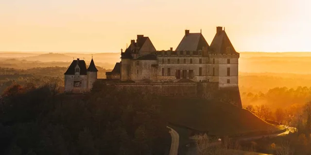 Château de Biron en hiver