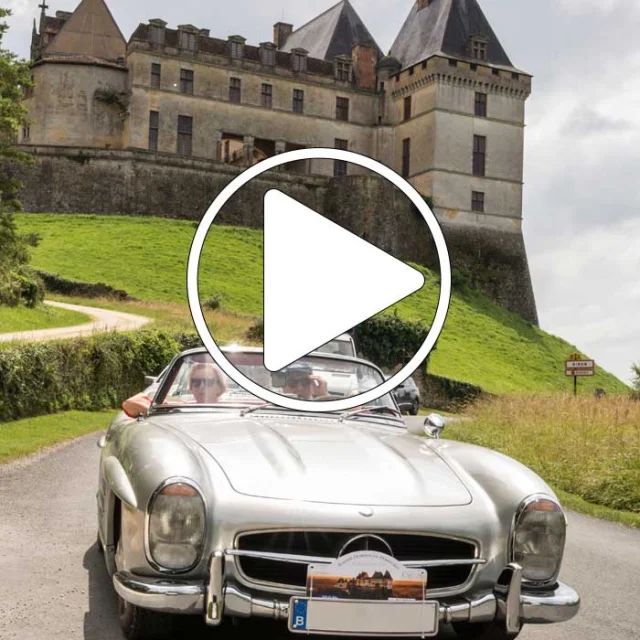 Rallye touristique en Dordogne - Mercedes 300SL - Château de Biron